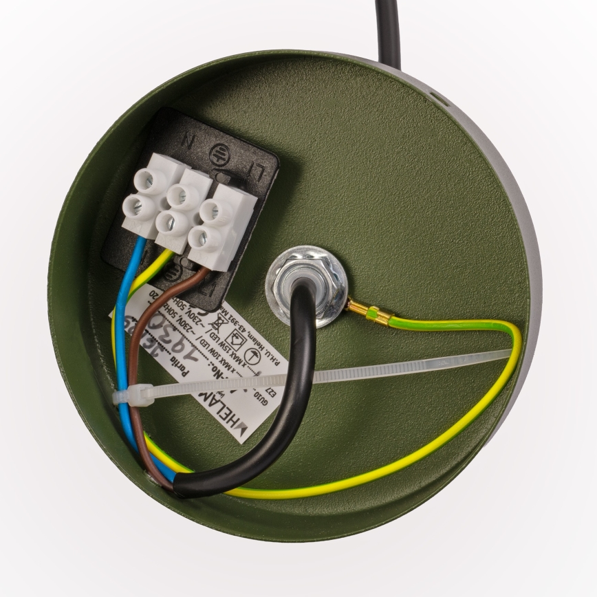 ETNA II Cord Pendant Light 1xE27/15W/230V Ø 25 cm Green