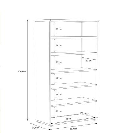 ETON Shoe Cabinet White/Grey Concrete