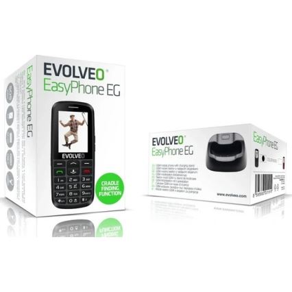 Evolveo - EasyPhone EG 2G mobile phone for seniors black