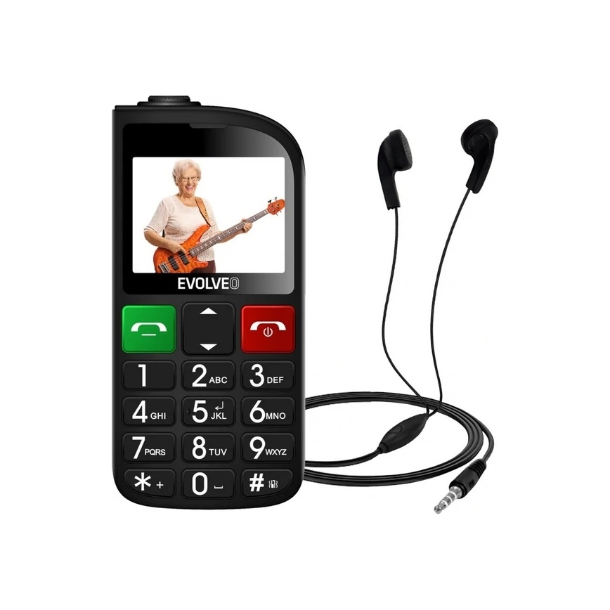 Evolveo - EasyPhone FL, Black Mobile Phone for Seniors