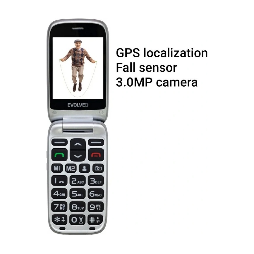 Evolveo - EasyPhone FS flip phone for seniors 2.8 red