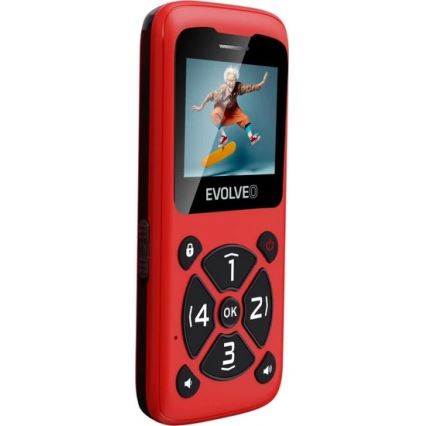 Evolveo - EasyPhone ID, mobile phone for seniors, red