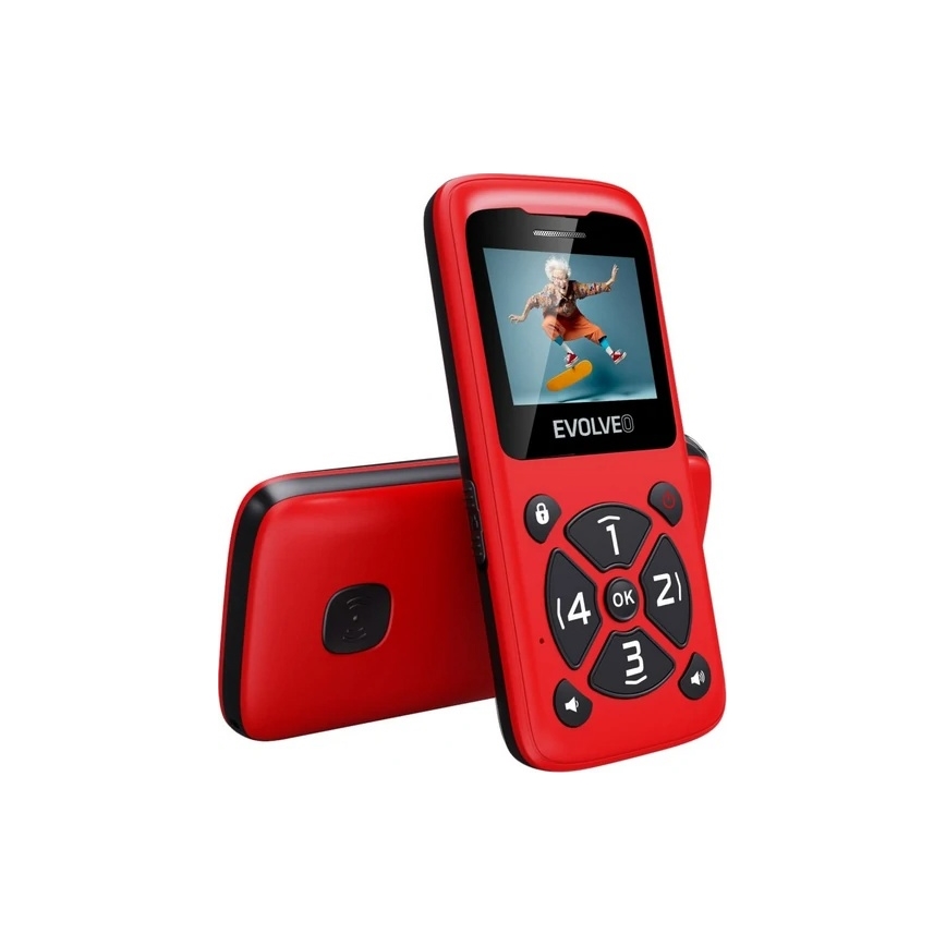 Evolveo - EasyPhone ID, mobile phone for seniors, red