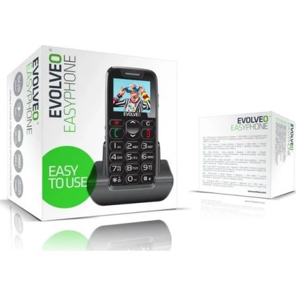 Evolveo - EasyPhone, mobile phone for seniors, black