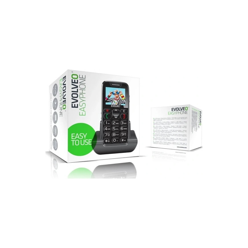 Evolveo - EasyPhone, mobile phone for seniors, black