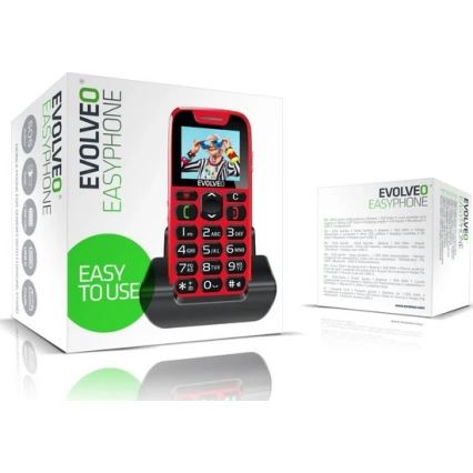Evolveo - EasyPhone, Mobile Phone for Seniors, Red