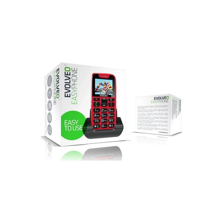 Evolveo - EasyPhone, Mobile Phone for Seniors, Red