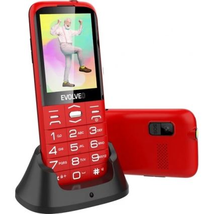 Evolveo - EasyPhone XO, mobile phone for seniors, red