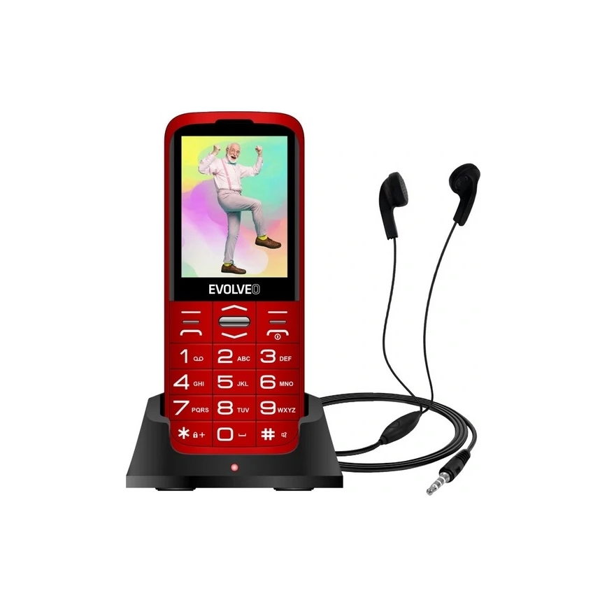 Evolveo - EasyPhone XO, mobile phone for seniors, red
