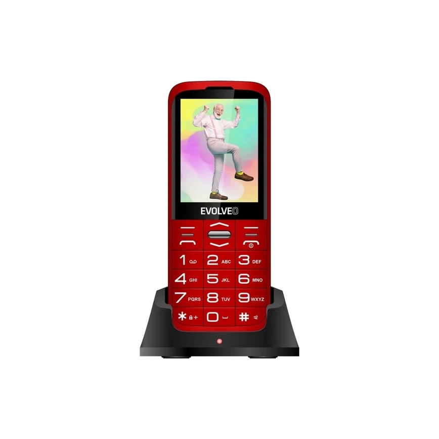Evolveo - EasyPhone XO, red mobile phone for seniors