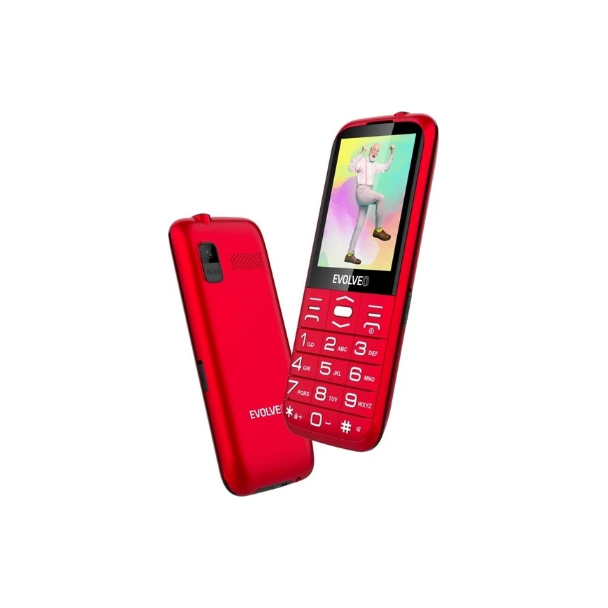 Evolveo - EasyPhone XO, red mobile phone for seniors