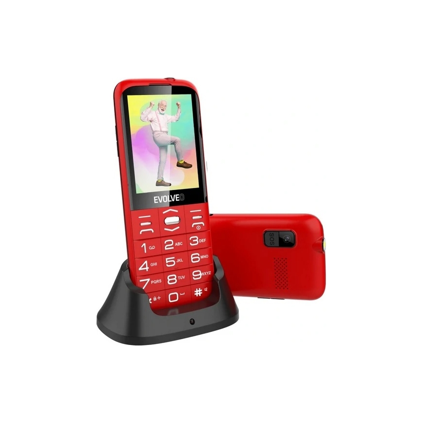 Evolveo - EasyPhone XO, red mobile phone for seniors