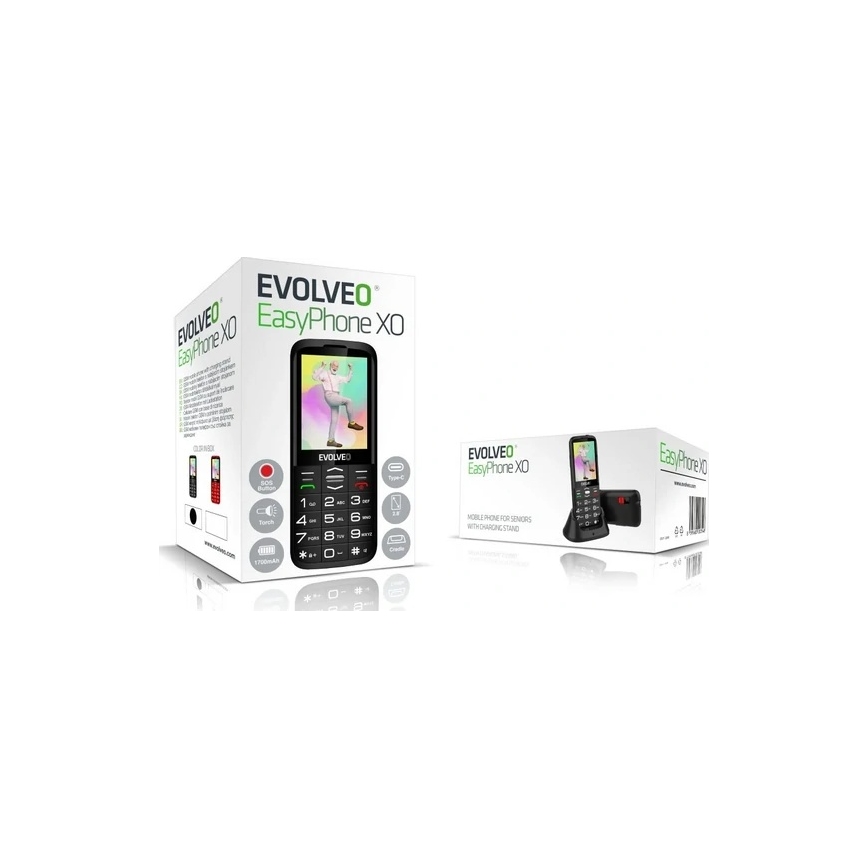 Evolveo - EasyPhone XO, senior-friendly mobile phone, black
