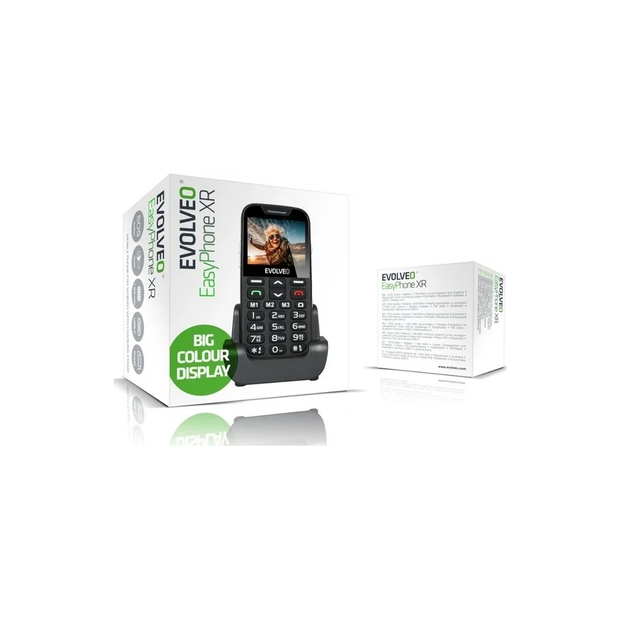 Evolveo - EasyPhone XR 2G Senior Mobile Phone, Black
