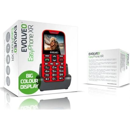 Evolveo - EasyPhone XR, 4G mobile phone for seniors, red