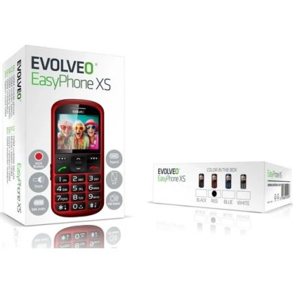 Evolveo - EasyPhone XS, mobile phone for seniors, red