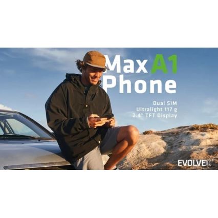 Evolveo - MaxPhone A1, Dual SIM feature phone with physical keys, black