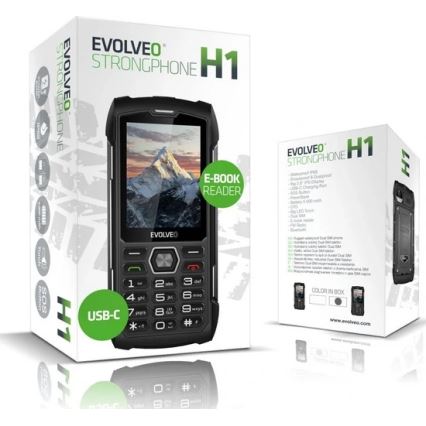 Evolveo - StrongPhone H1, waterproof Dual SIM phone, black - silver