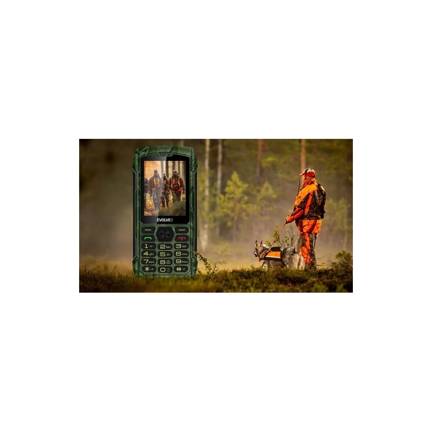 Evolveo - StrongPhone H1, waterproof Dual-SIM phone in hunting camouflage