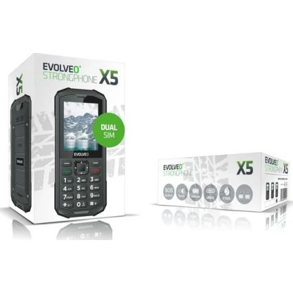 Evolveo - StrongPhone X5, waterproof Dual SIM phone black/grey