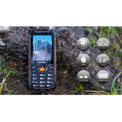Evolveo - StrongPhone Z6, waterproof Dual-SIM phone, black and orange