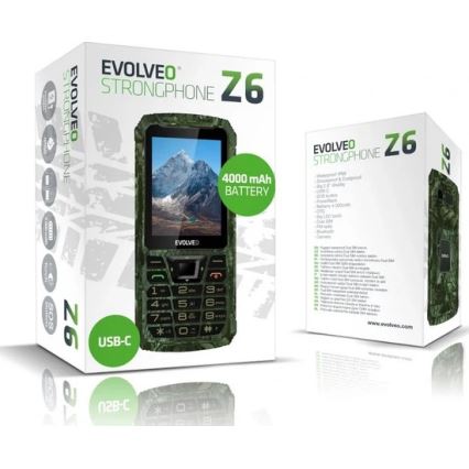 Evolveo - StrongPhone Z6, waterproof Dual SIM phone in hunting camouflage