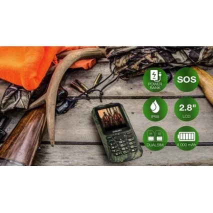 Evolveo - StrongPhone Z6, waterproof Dual SIM phone in hunting camouflage