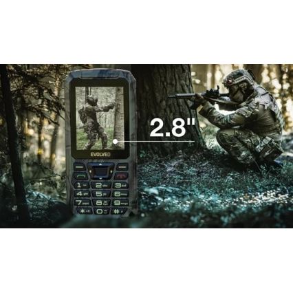 Evolveo - StrongPhone Z6, waterproof Dual SIM phone in hunting camouflage