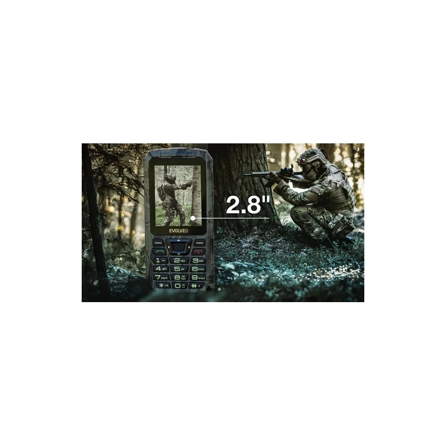 Evolveo - StrongPhone Z6, waterproof Dual SIM phone in hunting camouflage