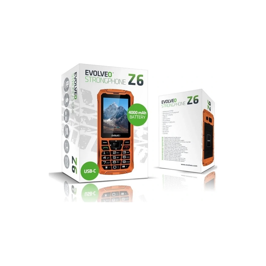 Evolveo - StrongPhone Z6, waterproof Dual SIM phone, orange
