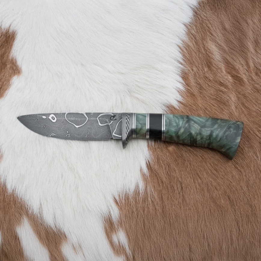 Exclusive Damascus knife 11,6 cm maple/ebony