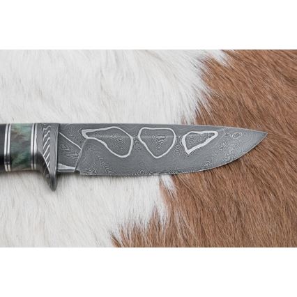 Exclusive Damascus knife 11,6 cm maple/ebony