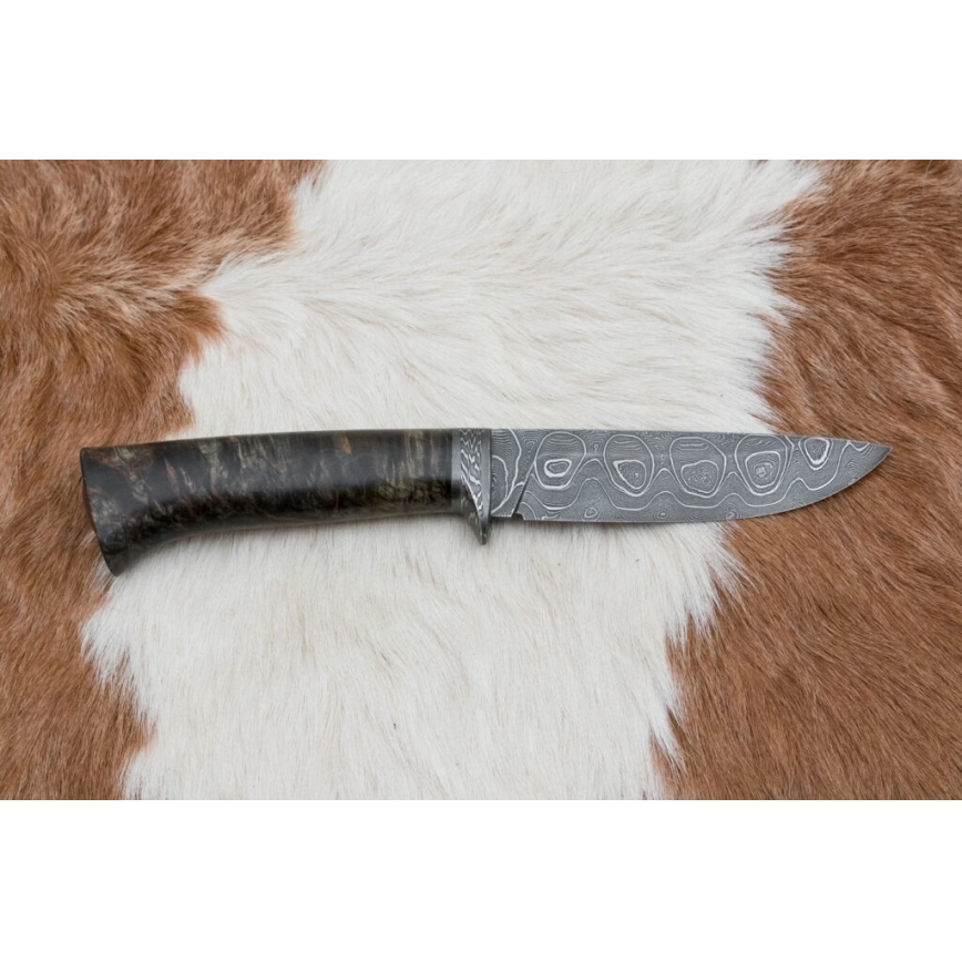 Exclusive Damascus knife 12,7 cm maple/agate