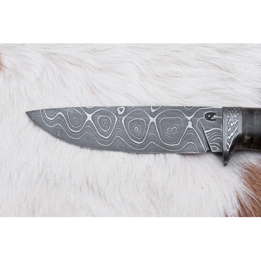 Exclusive Damascus knife 12,7 cm maple/agate