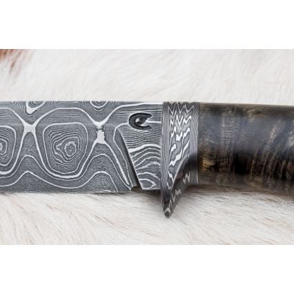 Exclusive Damascus knife 12,7 cm maple/agate