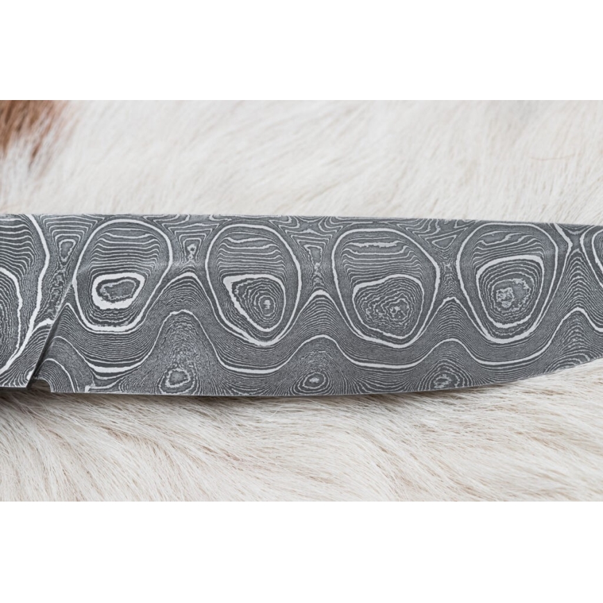 Exclusive Damascus knife 12,7 cm maple/agate