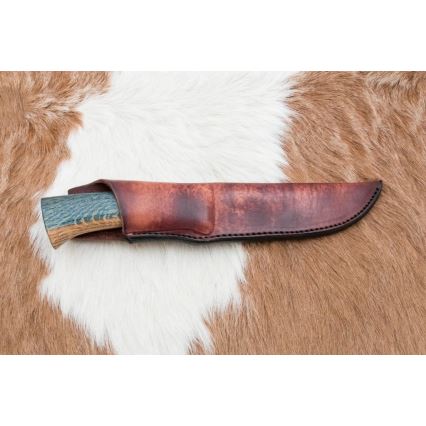 Exclusive Damascus knife 12,7 cm oak/ebony