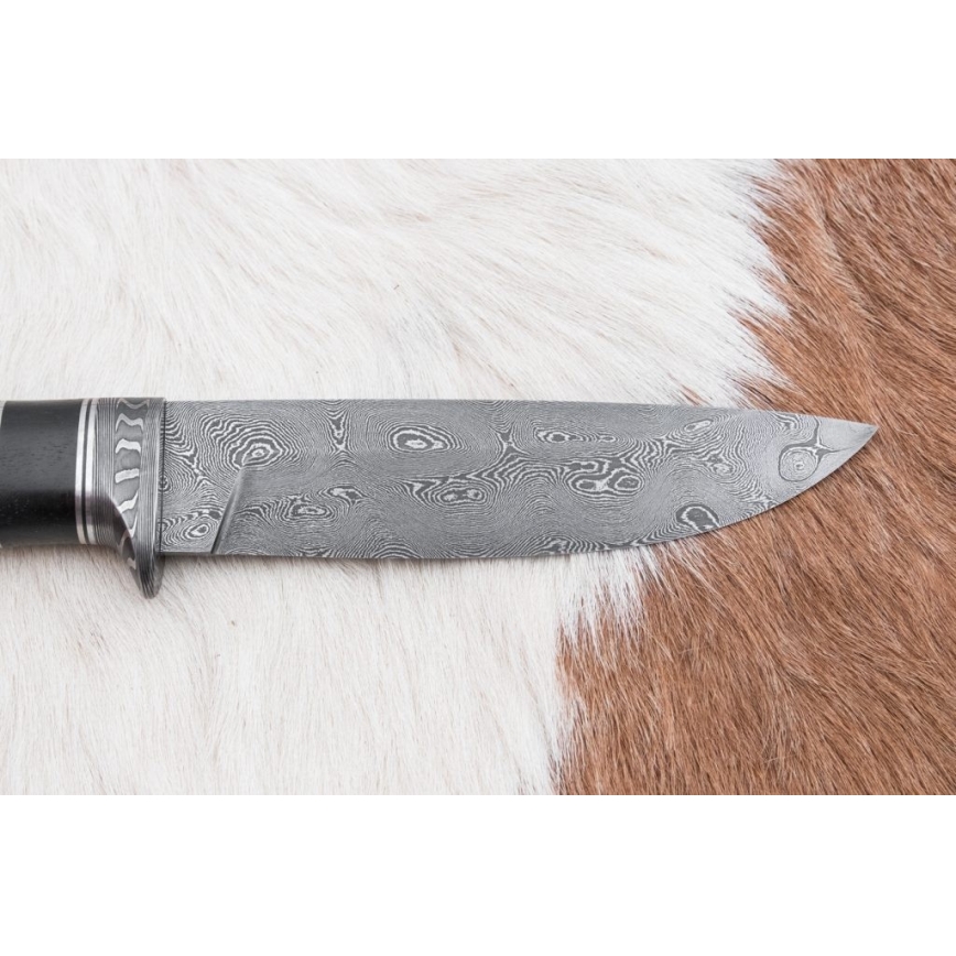 Exclusive Damascus knife 12,7 cm oak/ebony