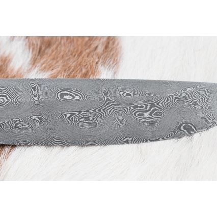 Exclusive Damascus knife 12,7 cm oak/ebony