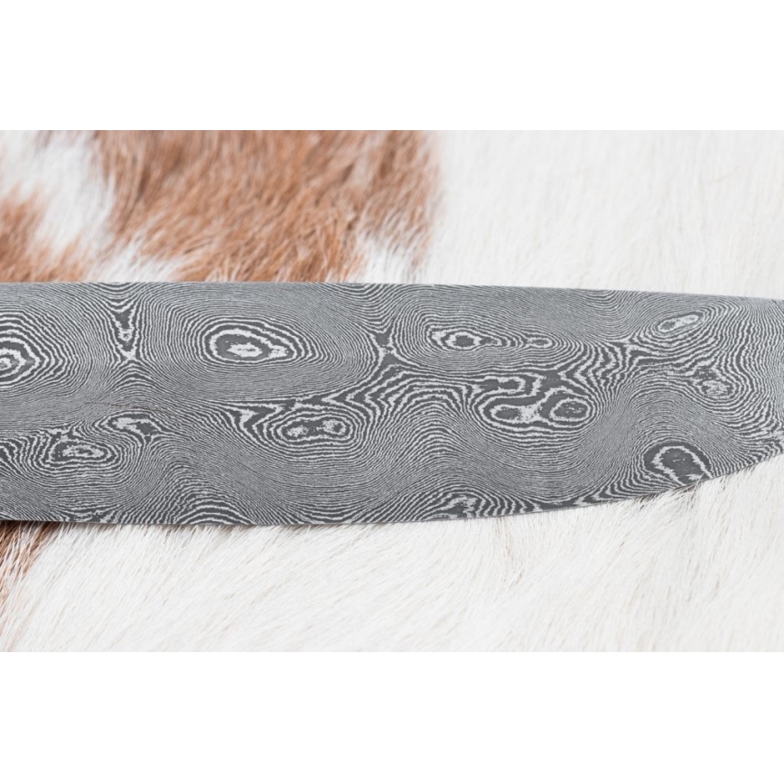 Exclusive Damascus knife 12,7 cm oak/ebony