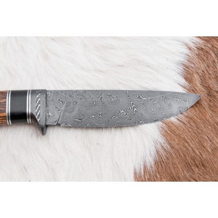 Exclusive Damascus knife 12 cm bocote/ebony