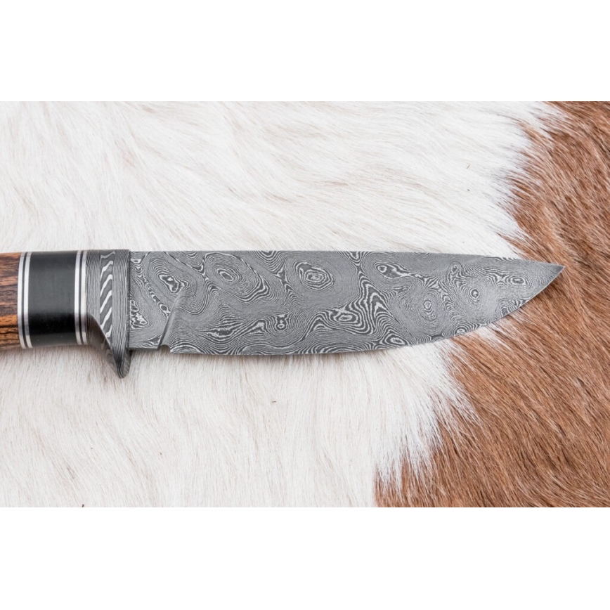 Exclusive Damascus knife 12 cm bocote/ebony
