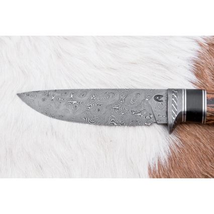 Exclusive Damascus knife 12 cm bocote/ebony