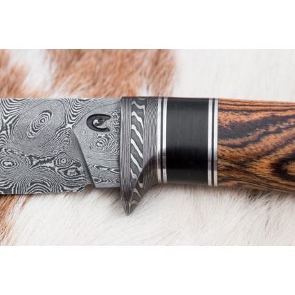 Exclusive Damascus knife 12 cm bocote/ebony