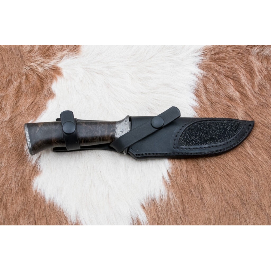 Exclusive Damascus knife 13,8 cm maple