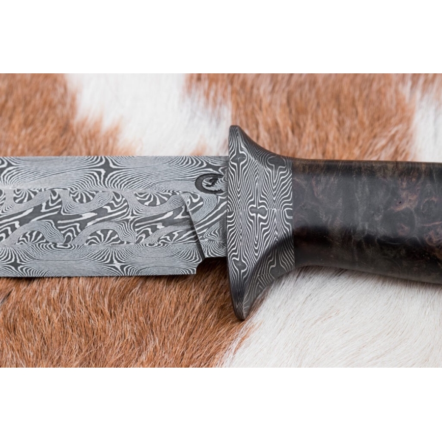 Exclusive Damascus knife 13,8 cm maple