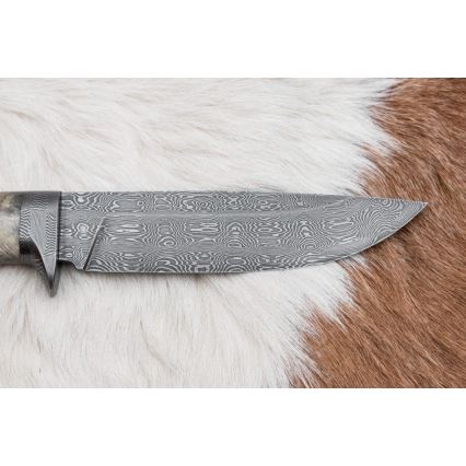 Exclusive Damascus knife 13 cm chestnut tree