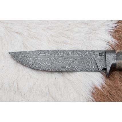 Exclusive Damascus knife 13 cm chestnut tree