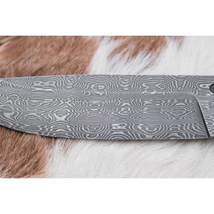 Exclusive Damascus knife 13 cm chestnut tree