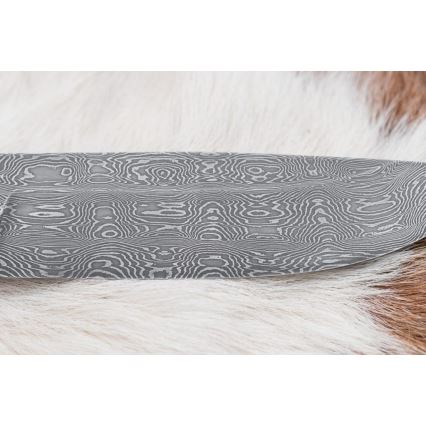 Exclusive Damascus knife 13 cm chestnut tree